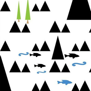 Scandinavian pattern . The mountains and the sea .
