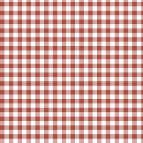 1/4" Gingham Checks Hot Sauce Red Brown