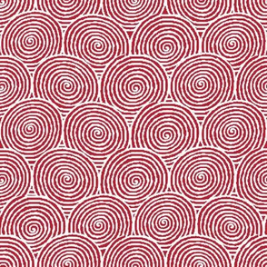 Chinese Spirals Red White