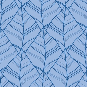 striped leaves – blue