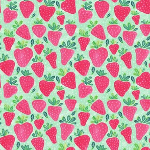 Whimsical Watercolor Strawberries