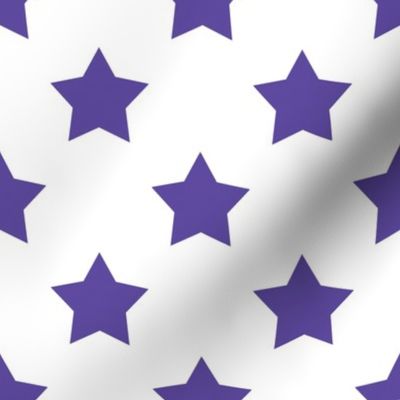 Purple Stars on White