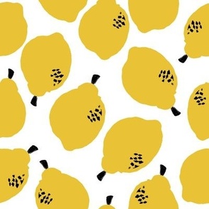 lemons fabric // simple sweet fruits fabric scandi style simple design by andrea lauren - white