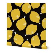 lemons fabric // simple sweet fruits fabric scandi style simple design by andrea lauren - black