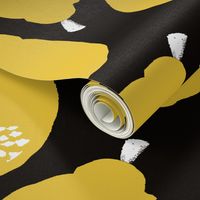 lemons fabric // simple sweet fruits fabric scandi style simple design by andrea lauren - black