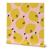 lemons fabric // simple sweet fruits fabric scandi style simple design by andrea lauren - pale pink