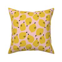 lemons fabric // simple sweet fruits fabric scandi style simple design by andrea lauren - pale pink