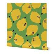 lemons fabric // simple sweet fruits fabric scandi style simple design by andrea lauren - green