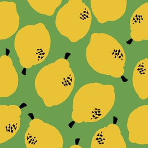 lemons fabric // simple sweet fruits fabric scandi style simple design by andrea lauren - green