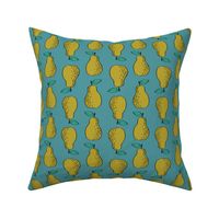 pears fabric // pear fruit design pear fabric cute nursery fabric by andrea lauren - turquoise