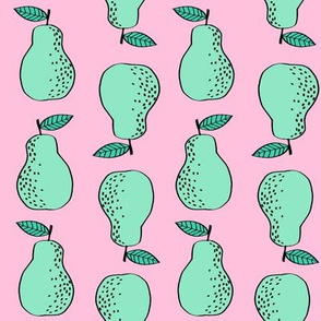 pears fabric // pear fruit design pear fabric cute nursery fabric by andrea lauren - pink