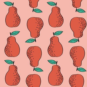 pears fabric // pear fruit design pear fabric cute nursery fabric by andrea lauren - red