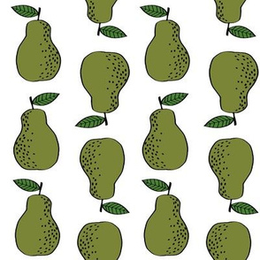 pears fabric // pear fruit design pear fabric cute nursery fabric by andrea lauren - green