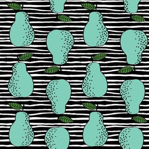 pears fabric // pear fruit design pear fabric cute nursery fabric by andrea lauren - bright stripes