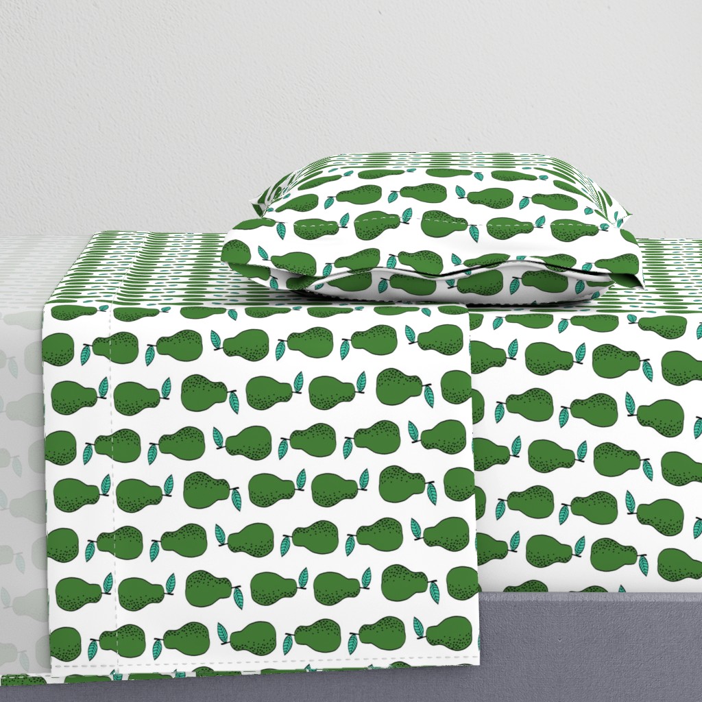 pears fabric // pear fruit design pear fabric cute nursery fabric by andrea lauren - green