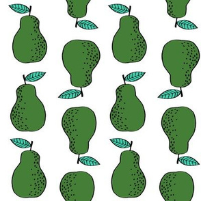 pears fabric // pear fruit design pear fabric cute nursery fabric by andrea lauren - green
