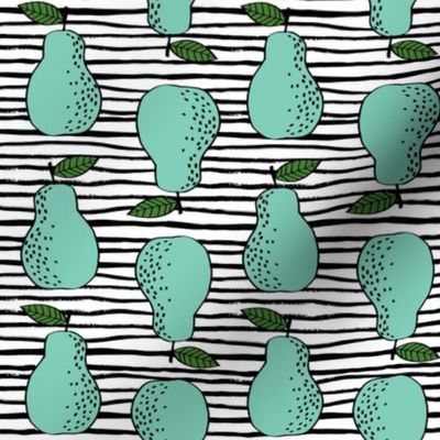 pears fabric // pear fruit design pear fabric cute nursery fabric by andrea lauren - light stripes