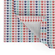 Love Struck - Valentine's Day Heart Stripe Pink Red Aqua