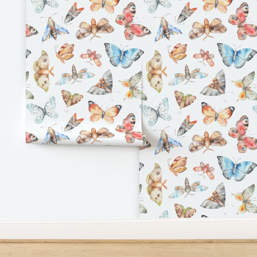 watercolor butterflies and moths