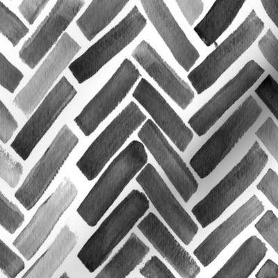 black herringbone watercolor