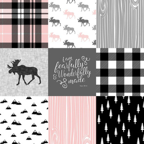 Fearfully and Wonderfully Made - Moose Wholecloth (Pink, Grey, Black)