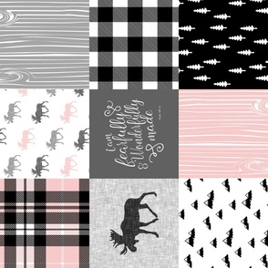 Fearfully and Wonderfully Made (90) - Moose Wholecloth (Pink, Grey, Black)
