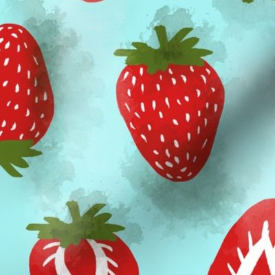 Watercolor Strawberries