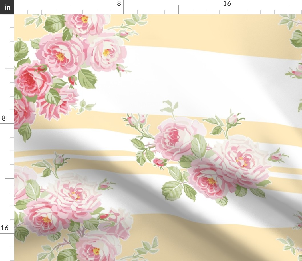 May Day  Summer Roses buttercup stripe