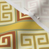 Bayeux Greek Key Linen and Yellow