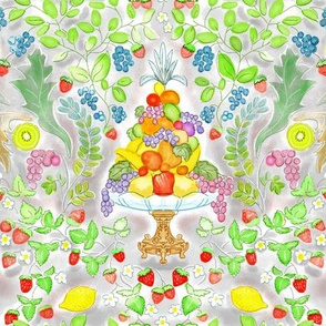 Watercolor Fruit Victorian Style