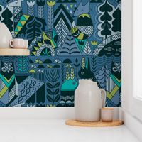 Scandinavian folk wild animals design