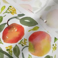 Watercolor pears and peaches