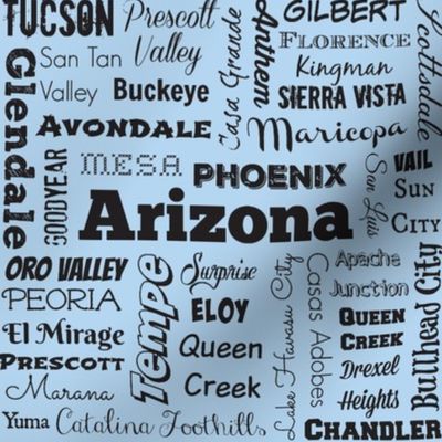 Arizona cities, blue