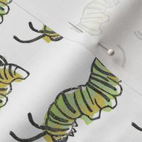 block print caterpillar - yellow