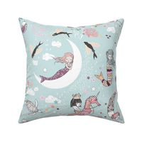 Mermaid Lullaby (seafoam) LARGE