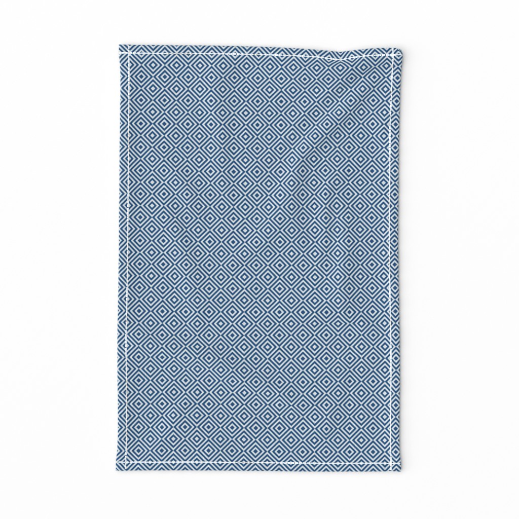 diagonal rhombus blue and white | small