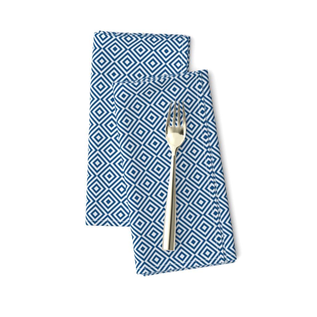 diagonal rhombus blue and white | small