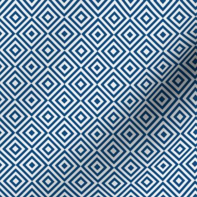 diagonal rhombus blue and white | small