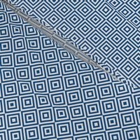 diagonal rhombus blue and white | small