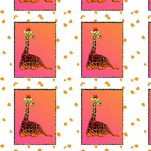 FabricGiraffeOrangeSplots