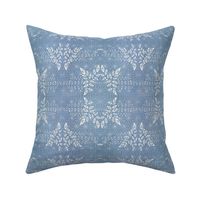  Indigo Denim Blue Damask