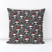 winter panda fabric  // winter holiday christmas design by andrea lauren cute panda fabric - grey