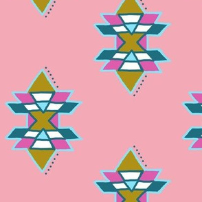 Modern Native Funky Mathmatical Geometric Pink Design