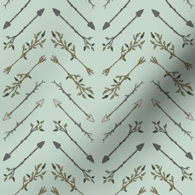 Twiggy Arrows Herringbone - Mint