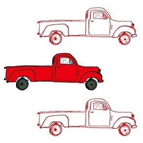 8" Vintage Red Trucks