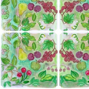 Tiles of Fruit handpainted