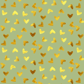 golden hearts background