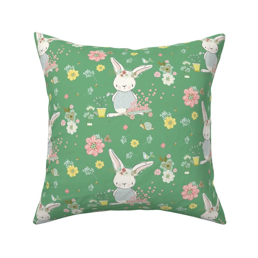 7" Garden Bunny / Green