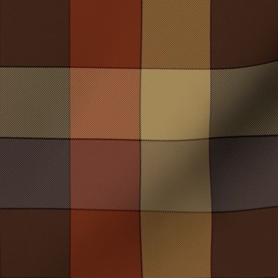 paneled tartan check - 6" - browns