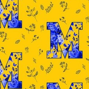 M is for Michigan / Yellow & Blue / School Spirit